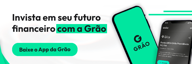 Imagem de celular com app Grão aberto para começar a investir na previdência